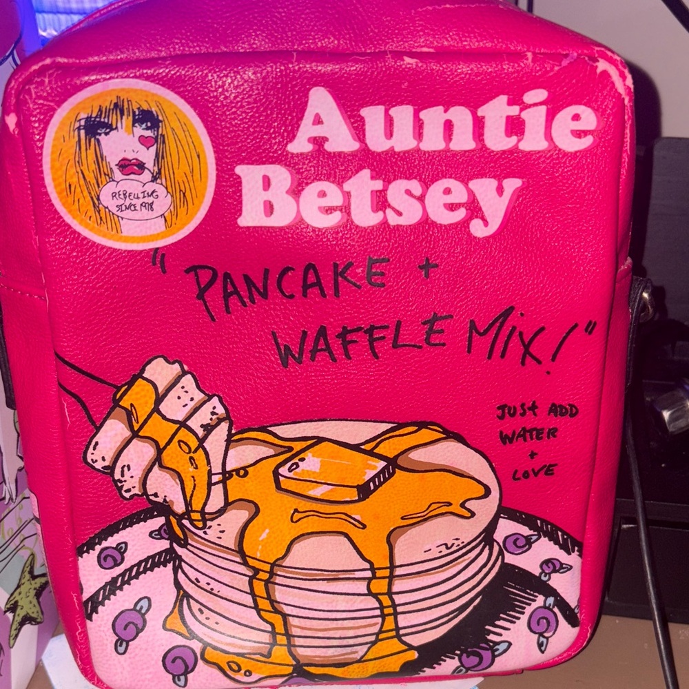 Betsey Johnson Pink Pancake Waffle Bag